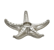 METAL STARFISH TEALIGHT HOLDER -SILVER