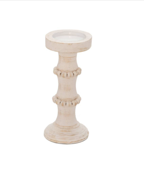 ANTIQUE STYLE  CANDLE HOLDER , WHT-11"