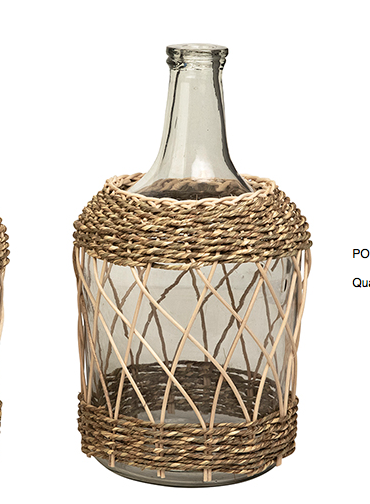 SPARROW GLASS DECORATIVE BOTTLE-10"