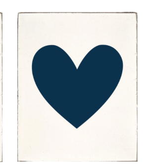 BLACK MODERN HEART WOODEN BLOCK