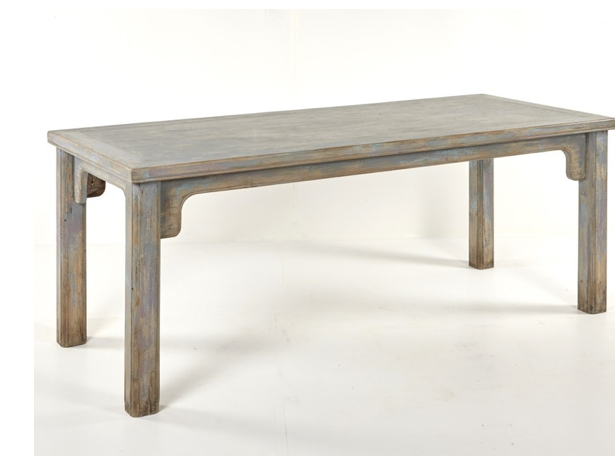 SIENNA DINING TABLE 76"-ANTIQUE GREY/BLUE