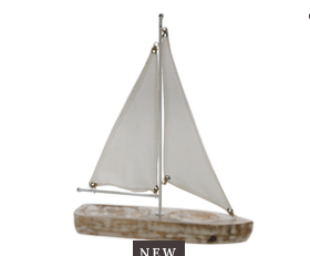 WOOD / CLOTH SAILBOAT-17"