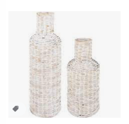 WOVEN VASE -WHT-30"